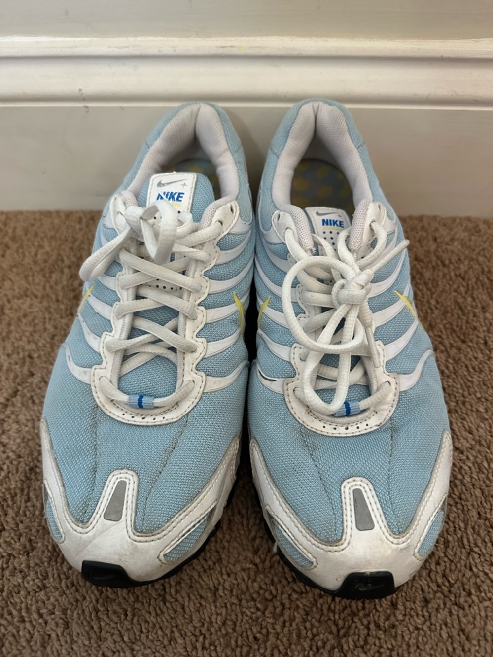 Nike Shox Sneakers Blue Yellow 318164-411 Women’s Size 9 Y2K 2007